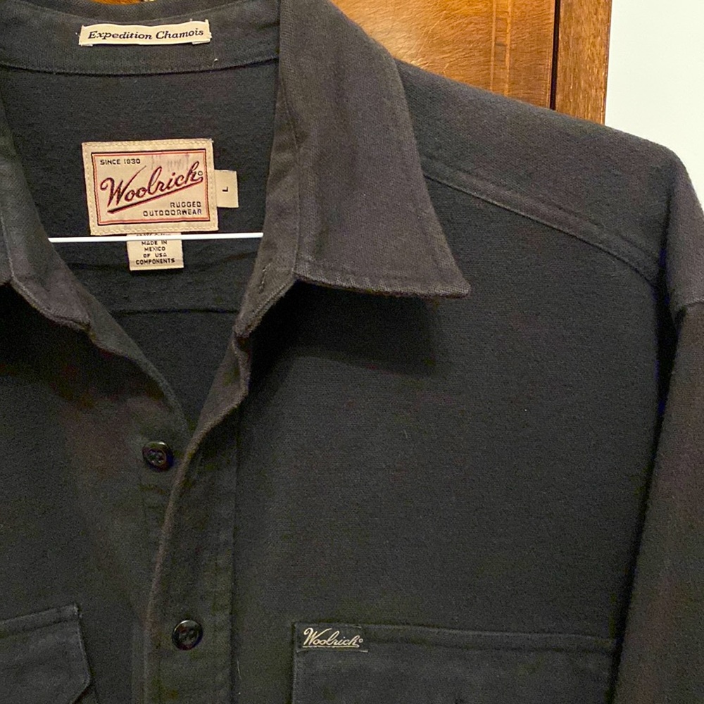 Woolrich Deep Navy, Vintage heavy weight flannel. Size Large.